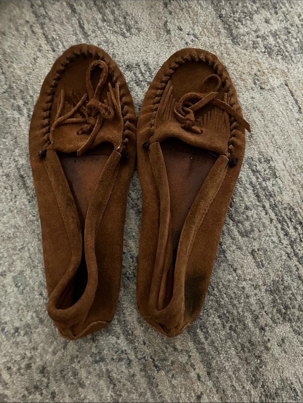 Minnetonka Brown Suede Women's Moccasin Slip-Ons